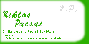 miklos pacsai business card